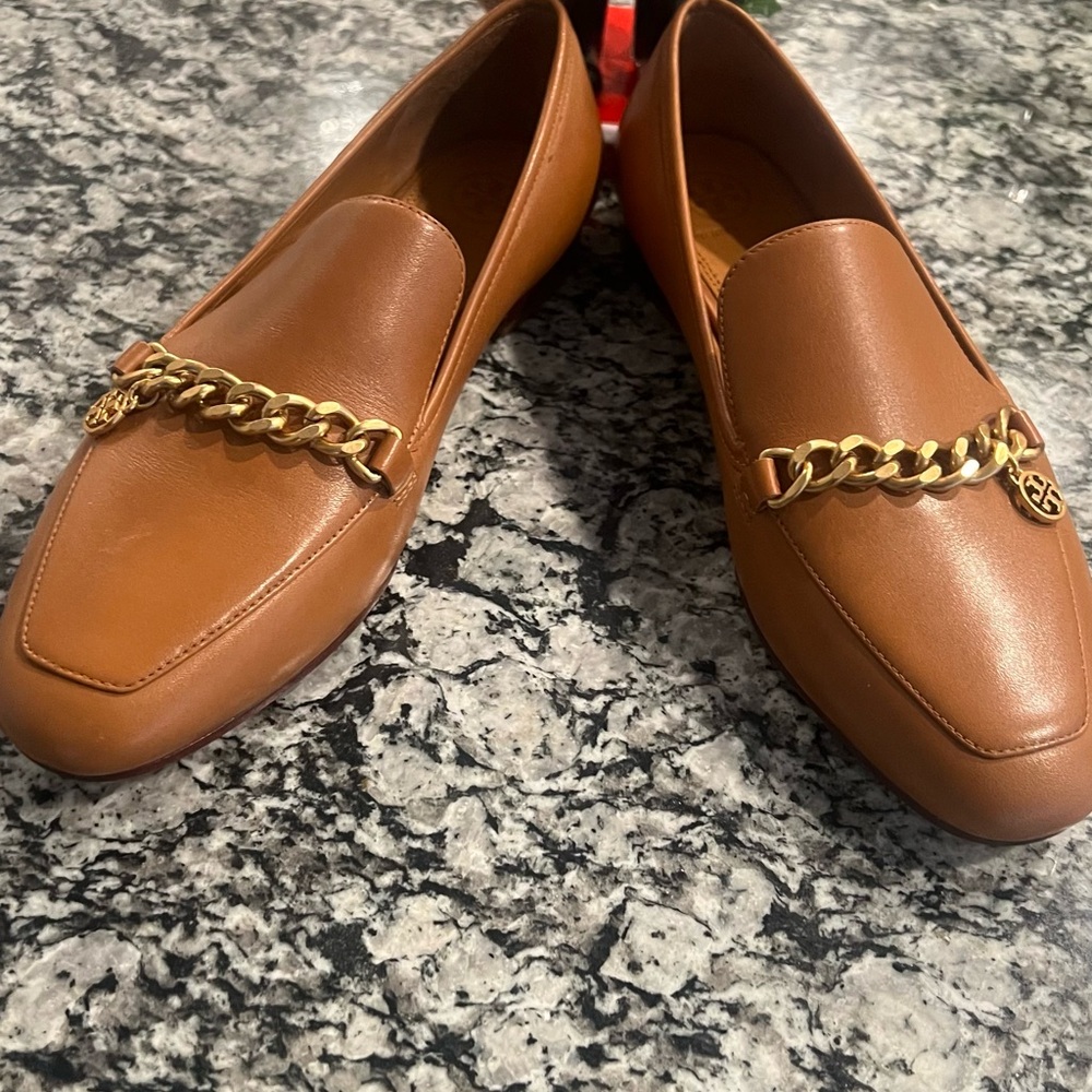 Tory Burch Brown Leather Loafers